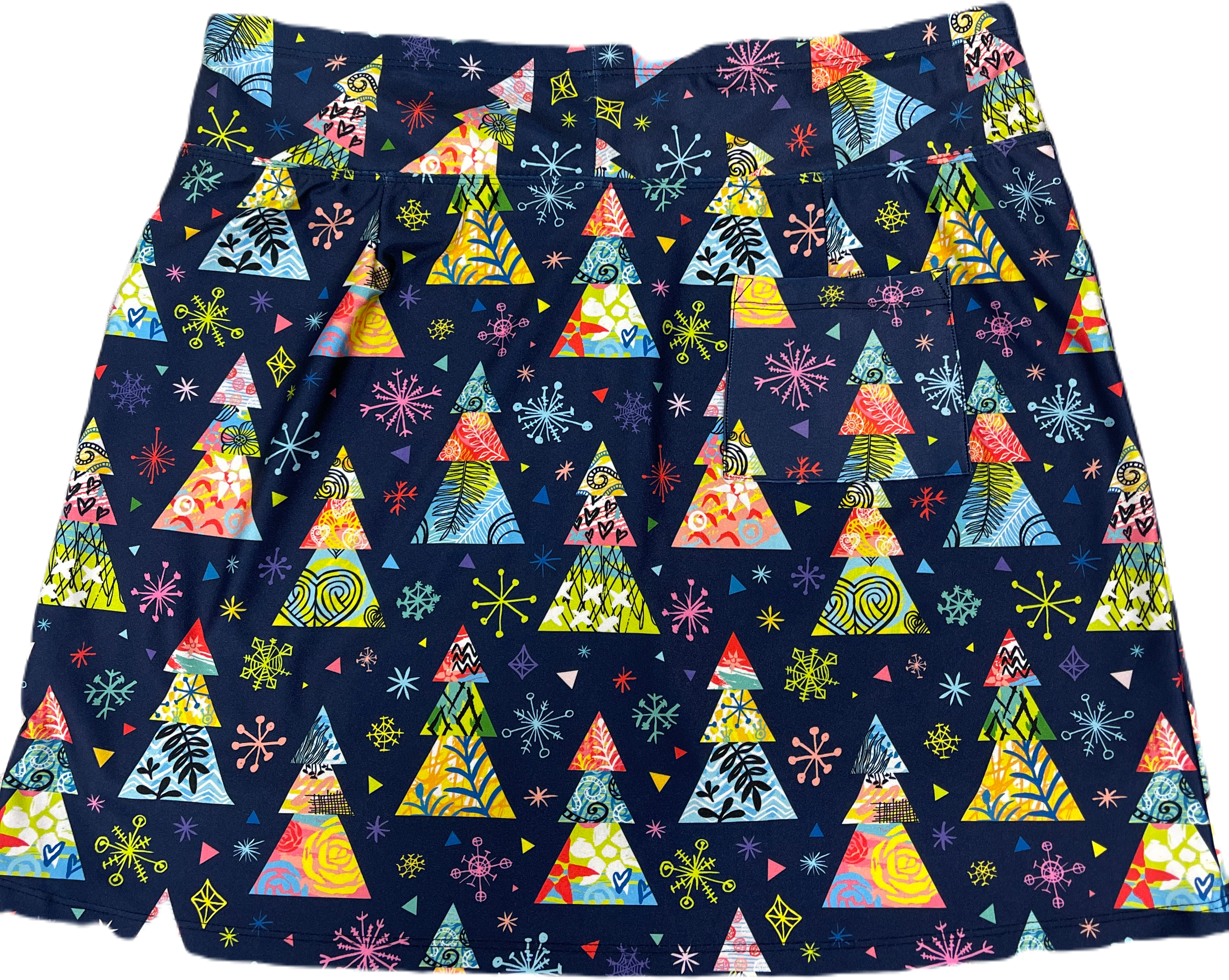 Bskinz Women's Knit Printed Stretch 18" Pull-On Skort- Tinseltown Navy