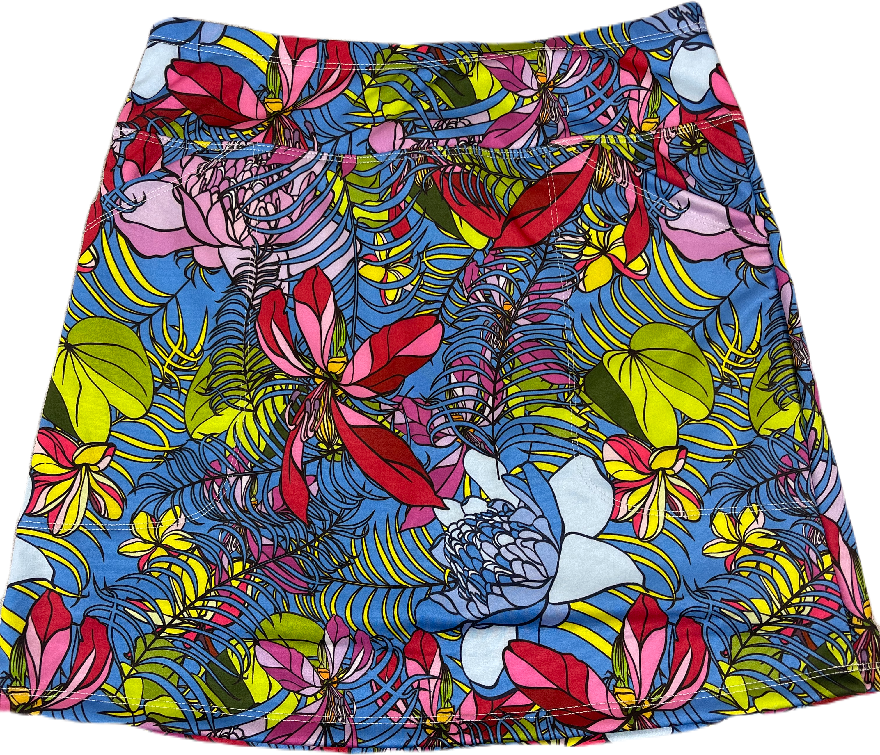 Bskinz Women's Knit Printed Stretch 18" Pull-On Skort- Positano