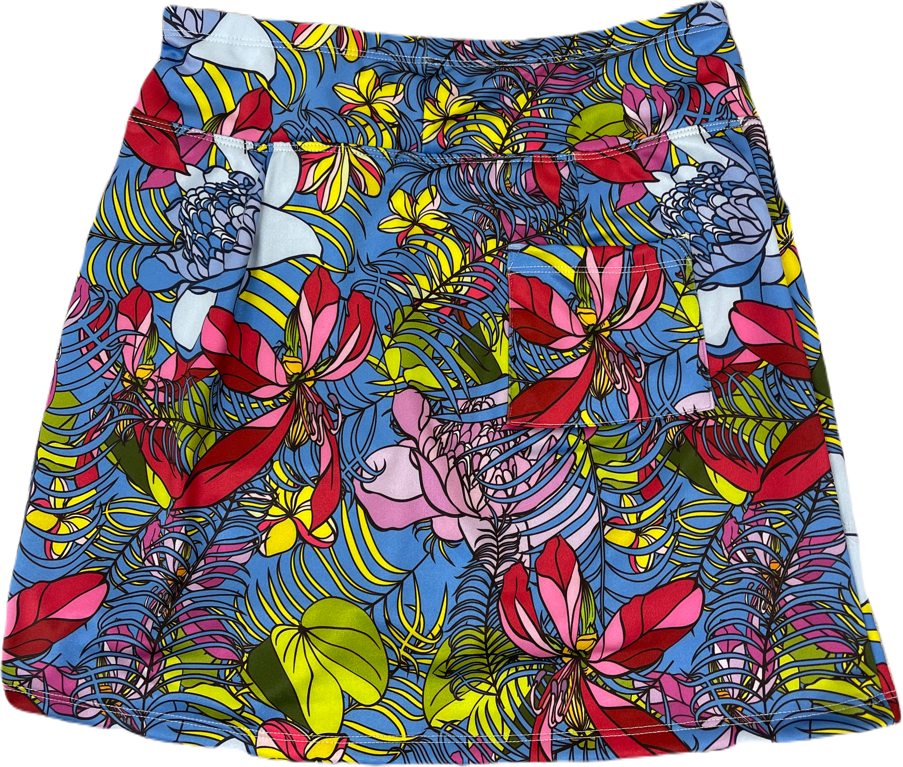 Bskinz Women's Knit Printed Stretch 18" Pull-On Skort- Positano