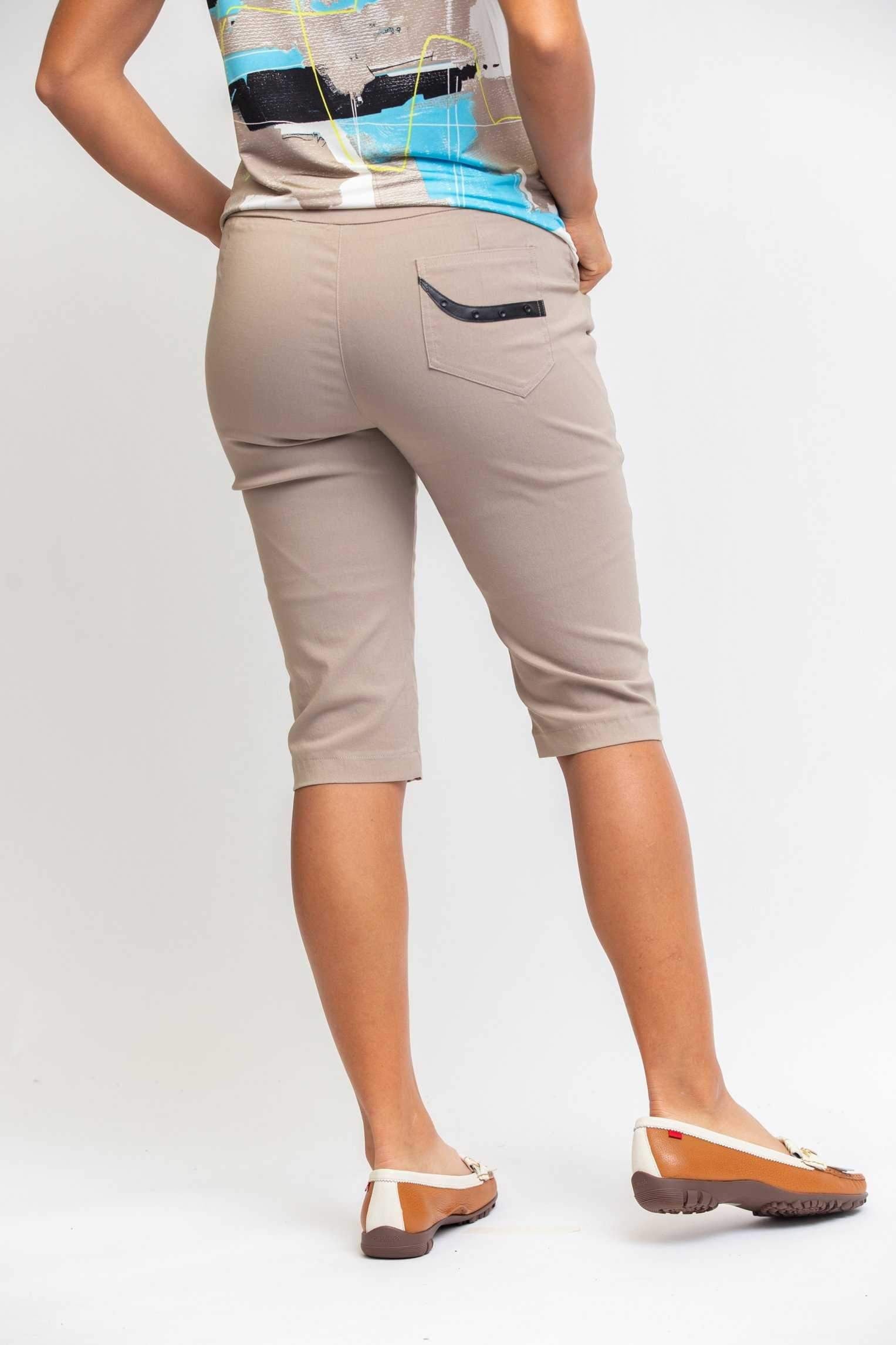 Shorts,Jamie Sadock,Jamie Sadock Bali Skinnylicious Women's Pull on Stretch 24" Golf Knee Shorts-Frappachino,the-ladies-pro-shop-2,ladiesproshop,ladiesgolf,golfclothes,ladiesgolfclothes,cutegolfclothes,womensgolfclothes,ladiesgolfclothing,womensgolfclothing