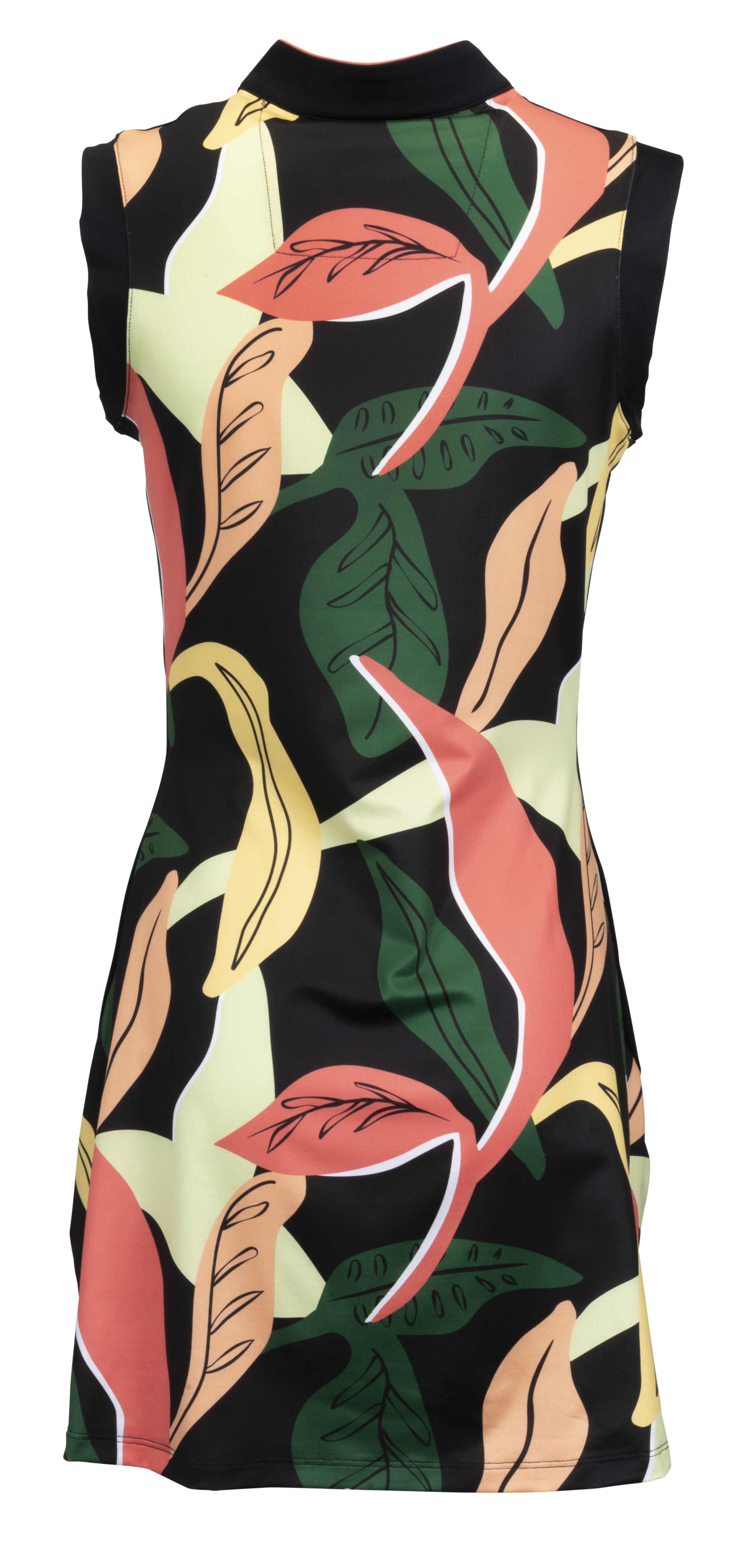 Nancy Lopez Bahama Print Sleeveless Dress-Black