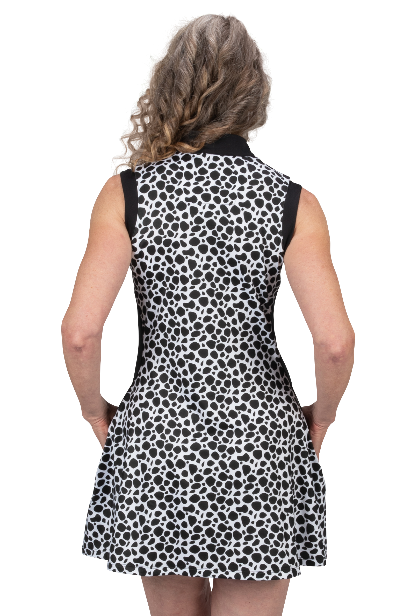 Nancy Lopez Plus Lux Sleeveless Dress-Black/White