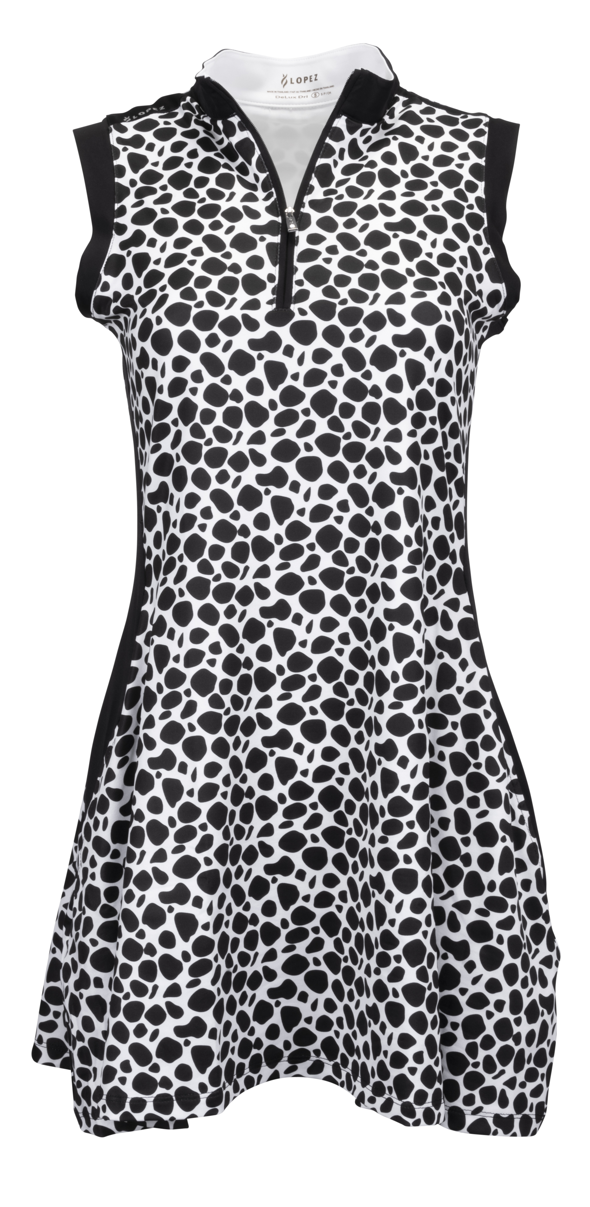 Nancy Lopez Plus Lux Sleeveless Dress-Black/White