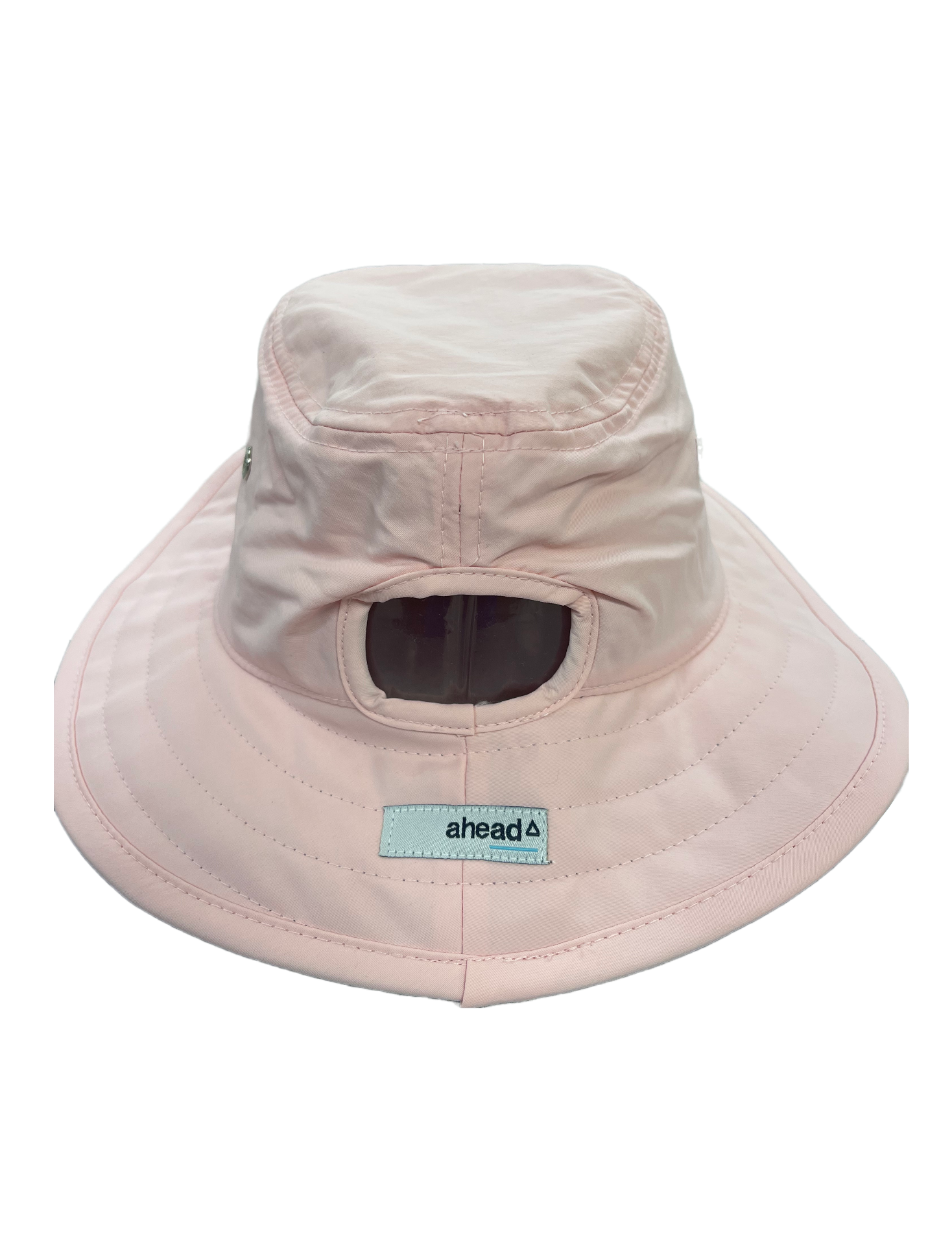 Ahead Polyester Bucket Hat with Pony Opening-White, Pink, Light Blue or Gray