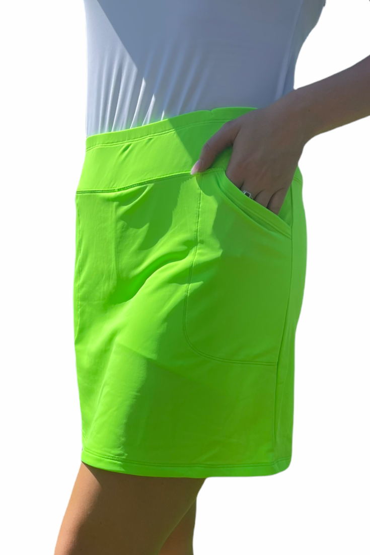 Bskinz Women's Knit Printed Stretch 20" Pull-On Skort- Lime