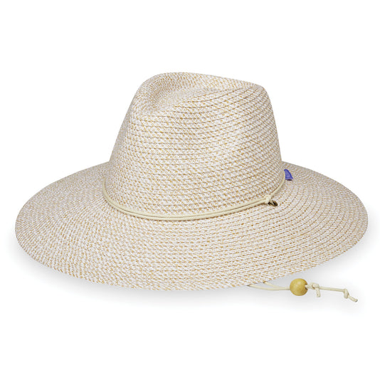 Wallaroo Sanibel Women's Sun Protection Hat-White/Beige and Cornflower