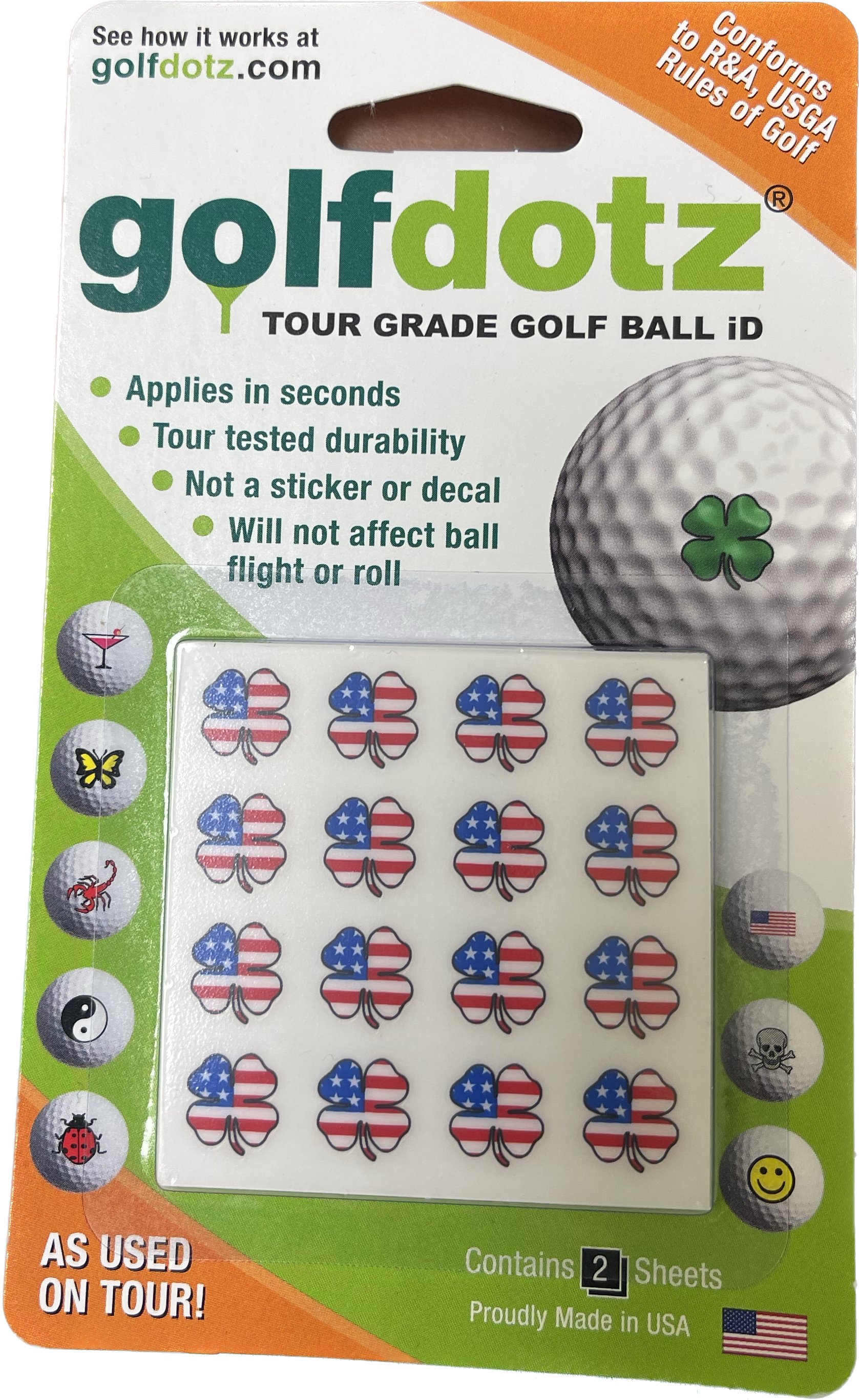 Golf Dotz Golf Ball Stick On Markers-NEW Assorted designs