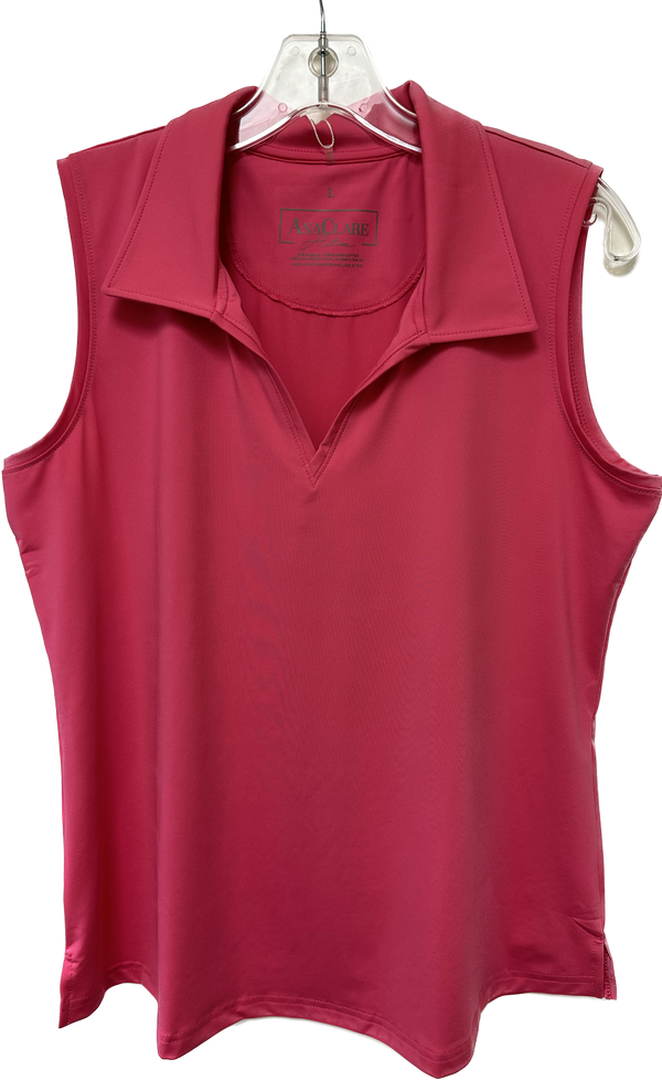 Ana Clare "Clare" Sleeveless Solid Shirt-2 Colors (Periwinkle and Hot Pink)