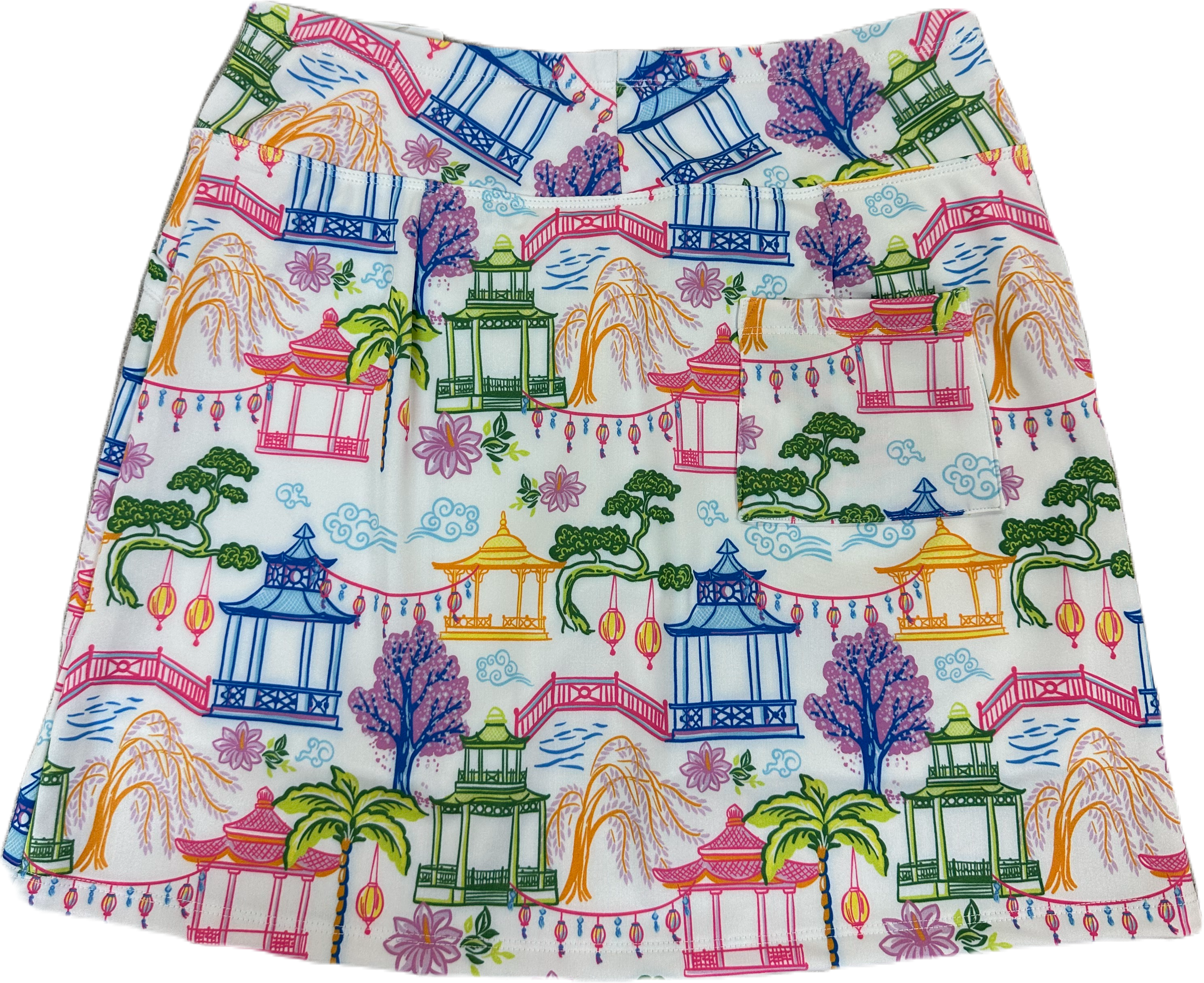 Bskinz Women's Knit Printed Stretch 18" Pull-On Skort-Zen