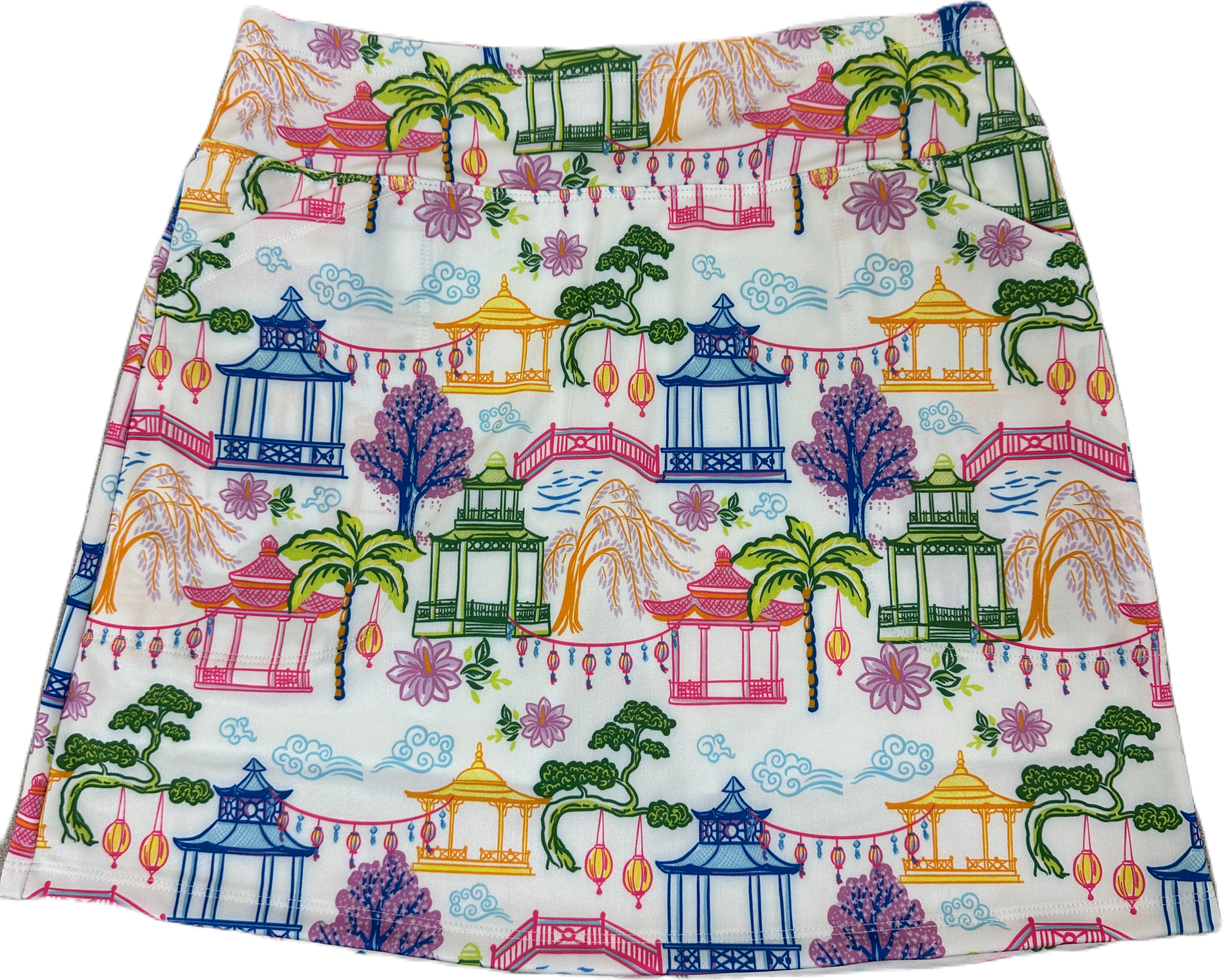 Bskinz Women's Knit Printed Stretch 18" Pull-On Skort-Zen