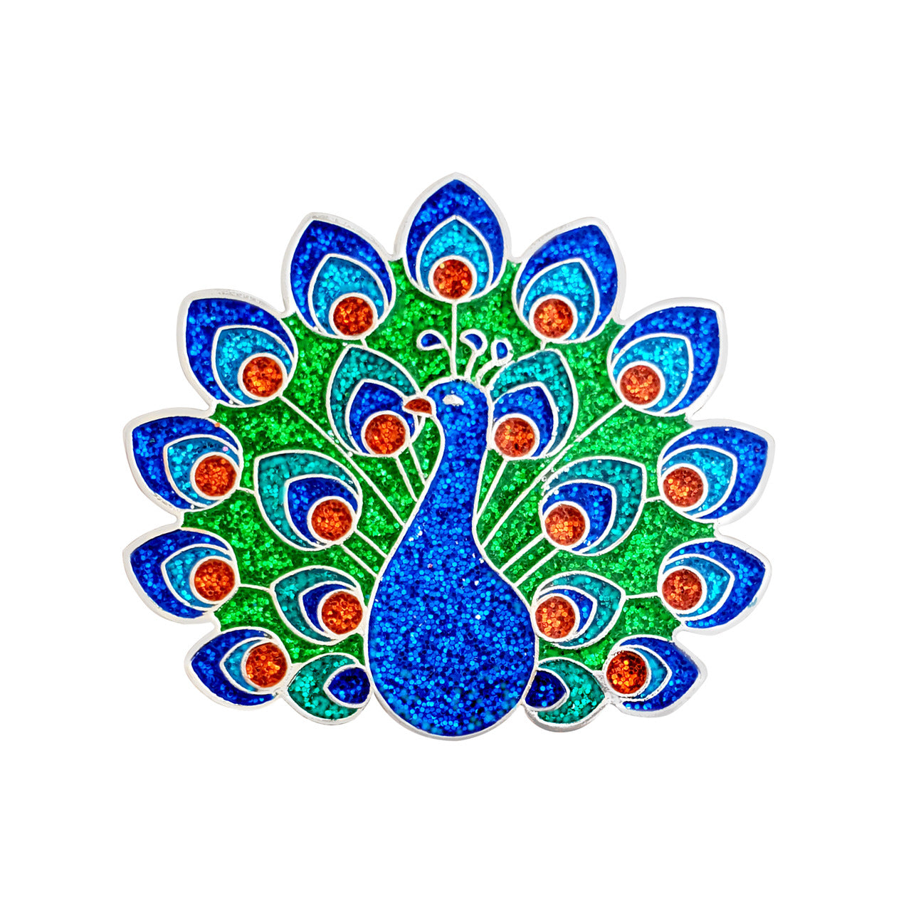 Navika-Peacock Sparkly Ballmarker and clip set