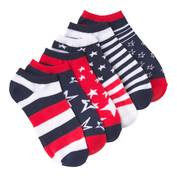 KBell Stars and Stripes Ankle Socks -6 Pack
