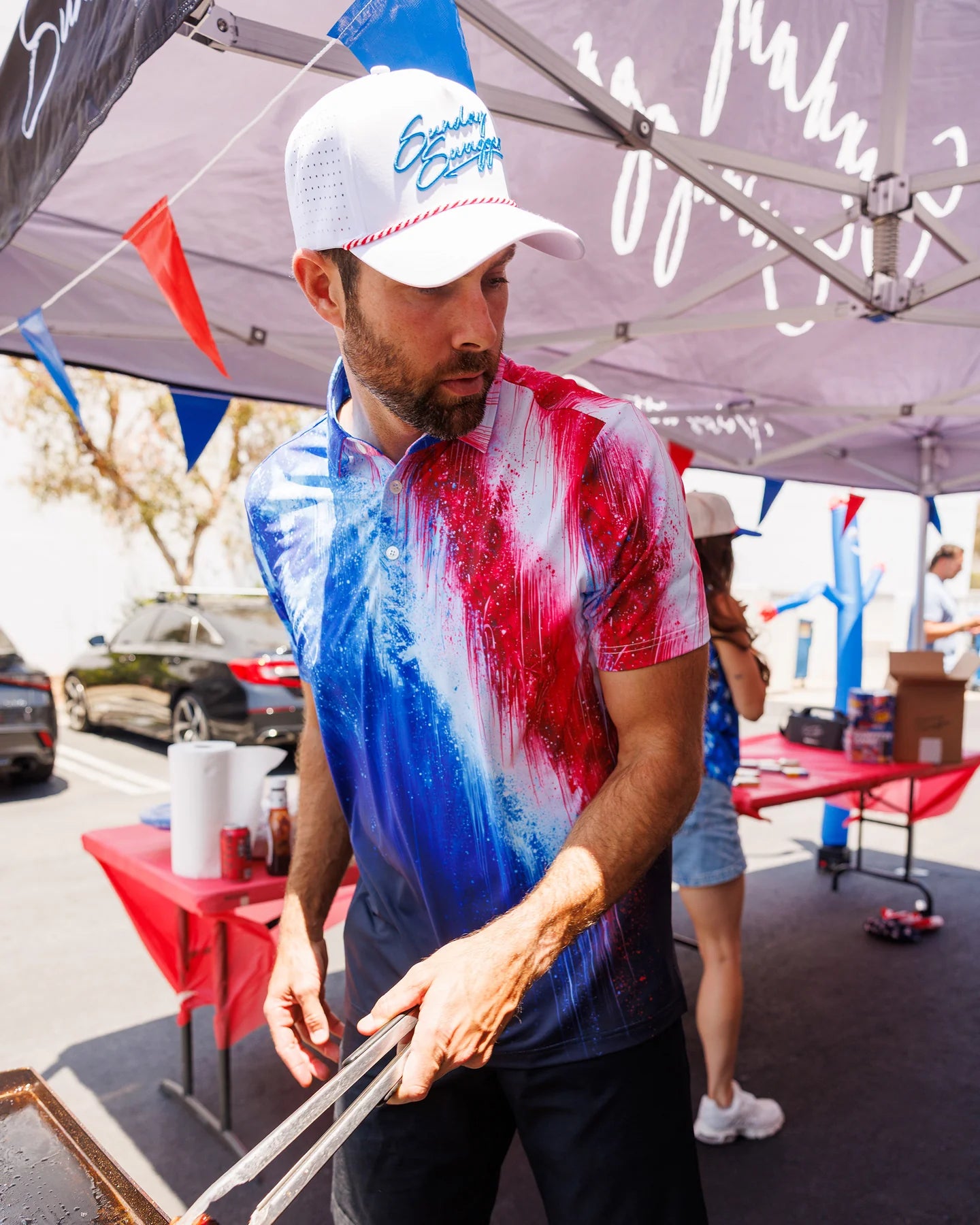 Sunday Swagger Mens Born Free USA Print Short Sleeved Shirt
