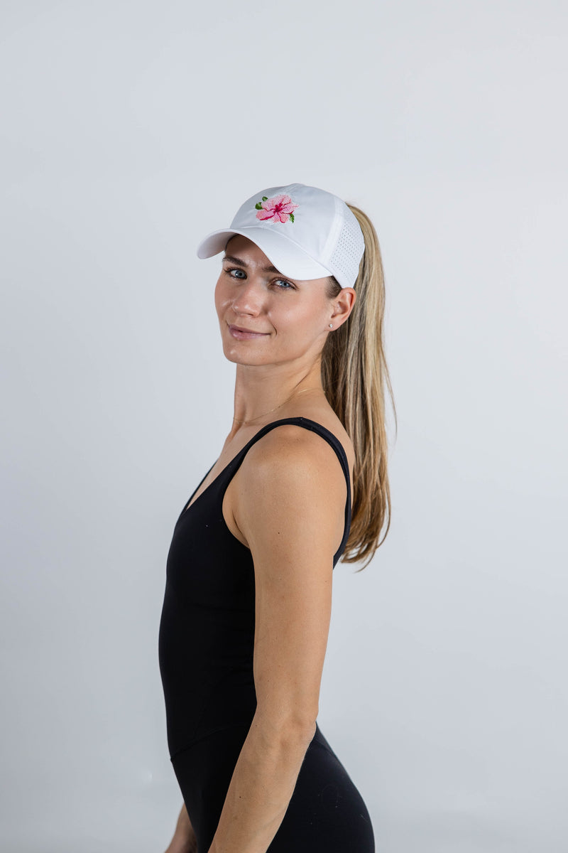 VimHue Women's Lightweight Fit Caps with Pony Opening-Sun Goddess Style-Embroidered Pink Azalea