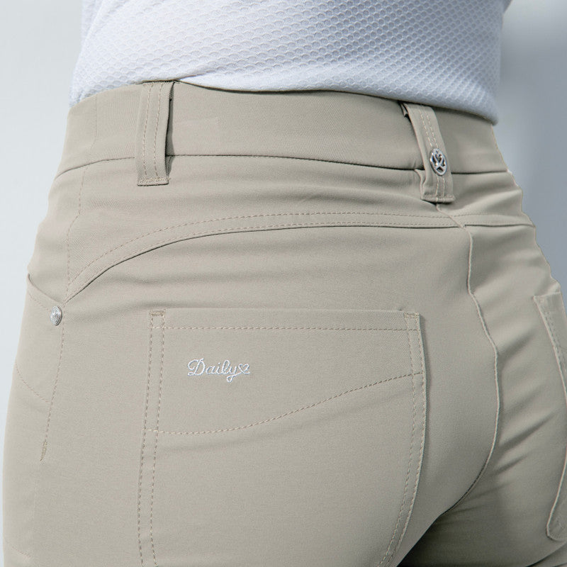 Daily Sport Basic Women's Solid Lyric Stretch City Shorts-Sand