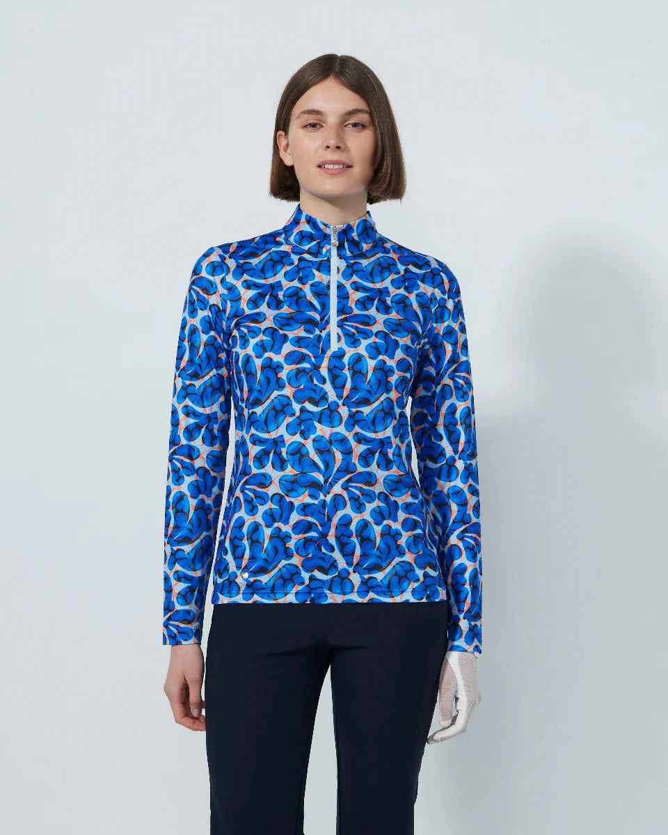 Daily Sports Sheermotion Long Sleeve Half Zip Top-Organic Illusion