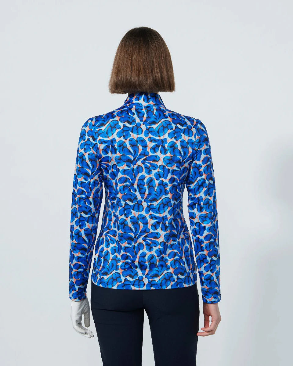 Daily Sports Sheermotion Long Sleeve Half Zip Top-Organic Illusion Print