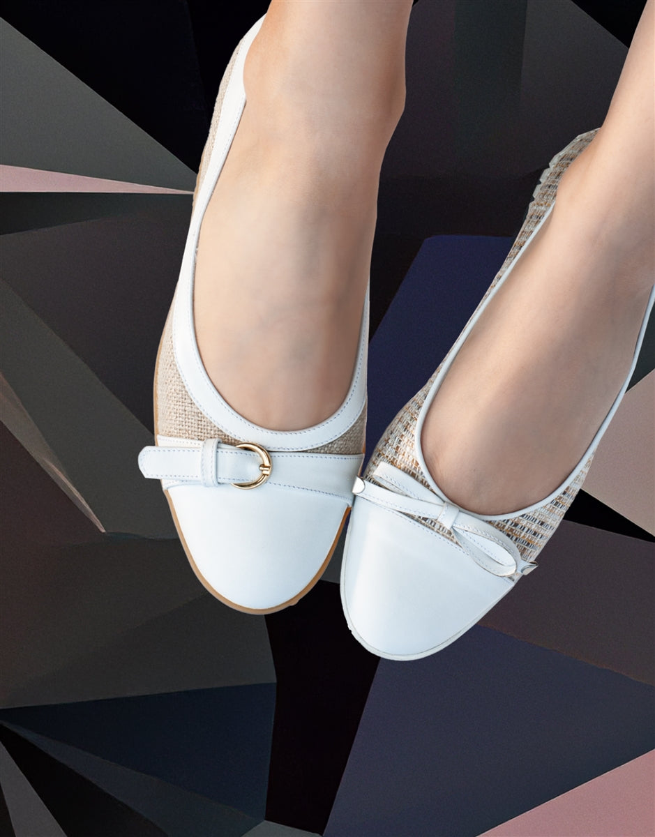 Walter Genuin Women's Paris Spikeless Slip On Golf Shoes-Linen/White