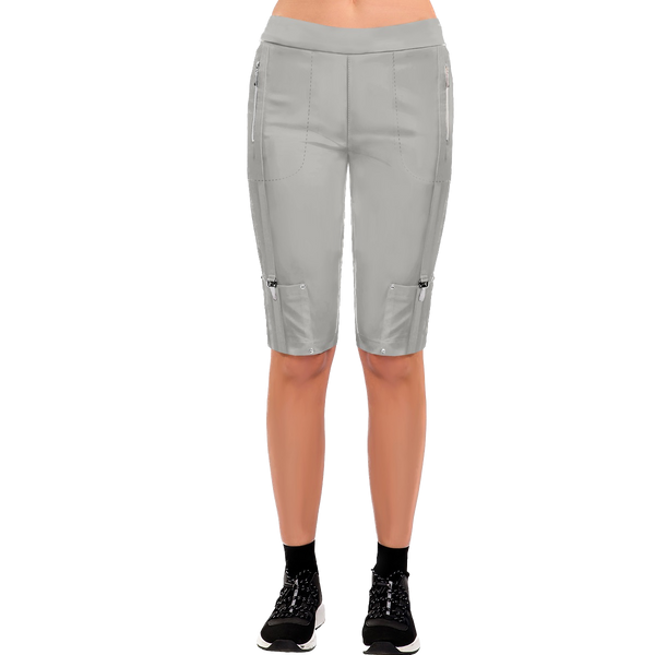 Jamie Sadock Adrenaline Collection Basic Women's Skinnylicious Pull on 24.5" Knee Short-Mercury Gray