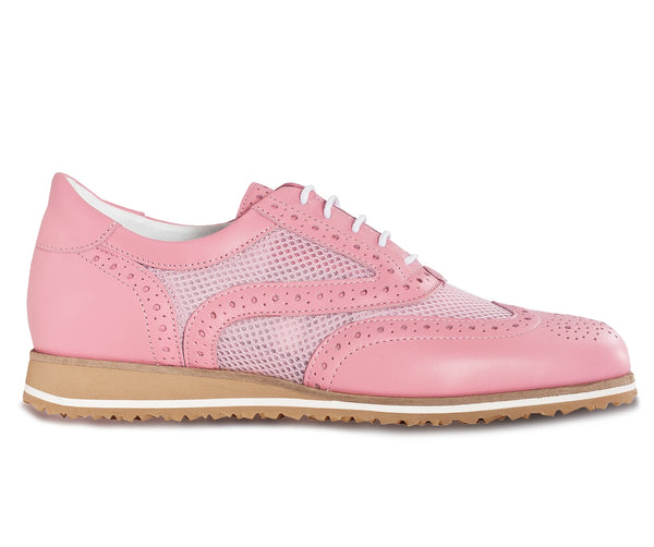 Walter Genuin Brogue Net Mesh Golf Shoe-Pink/Hot Pink