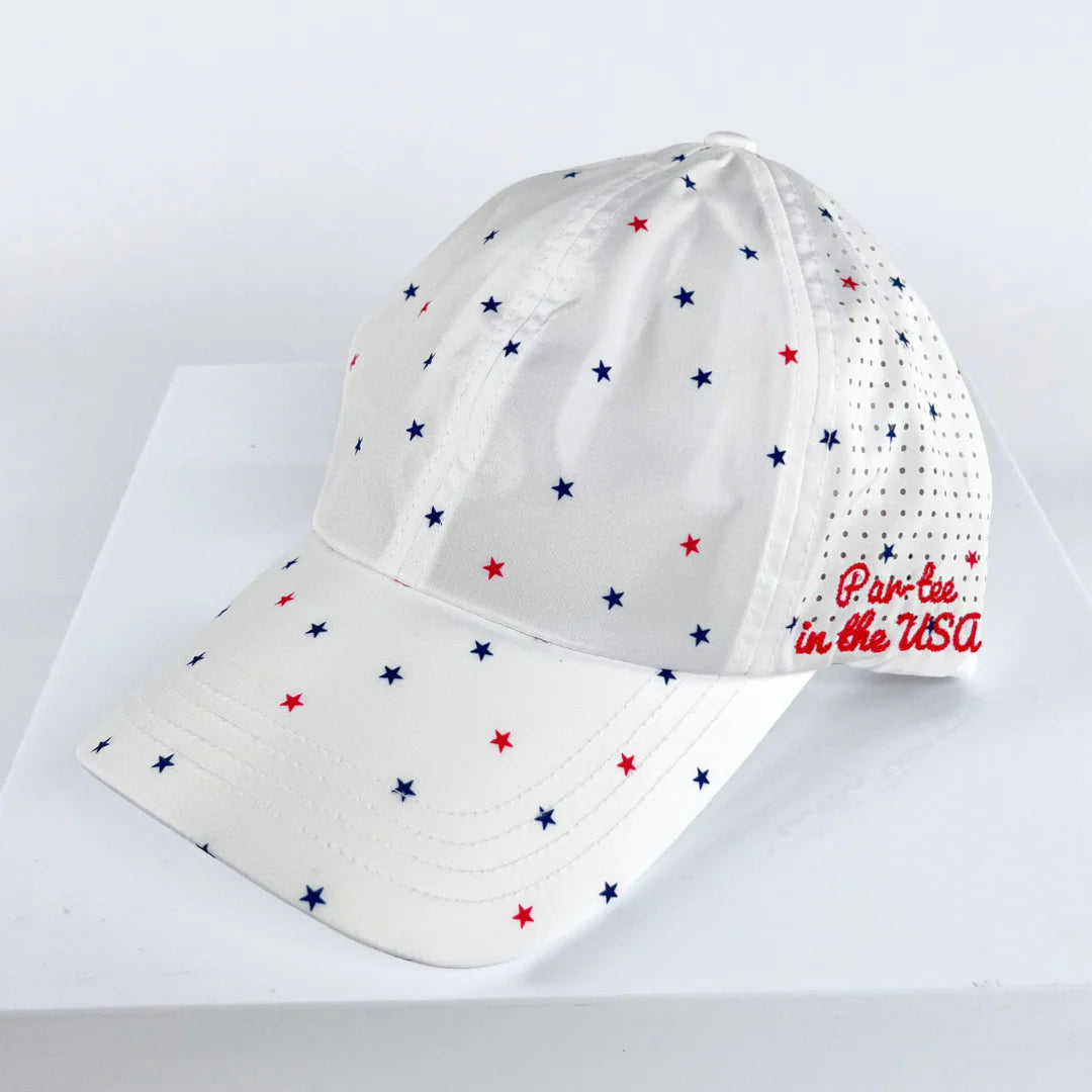 VimHue Women's Lightweight Fit Caps with Pony Opening-Sun Goddess Style-Par-tee In The USA Stars Print