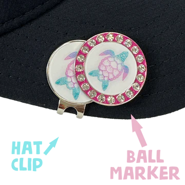 BOG Crystal Rimmed Ballmarker with matching Clip-15 Cute Designs
