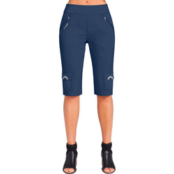 Jamie Sadock Basic Collection: NEW Basic Women's Skinnylicious Pull on 24.5" Knee Short-Navy Blue