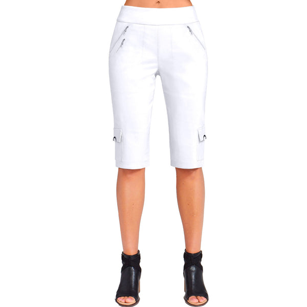 Jamie Sadock NEW Basic Women's Skinnylicious Pull on 24.5" Knee Short-White