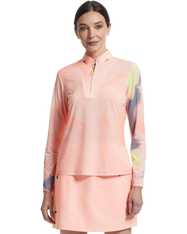Jamie Sadock Shell Basic Sunsense Long Sleeve Ultralight Sun Shirt-Trellis Print