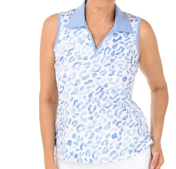 Ana Clare "Clare" Sleeveless Print Shirt-Little Kat