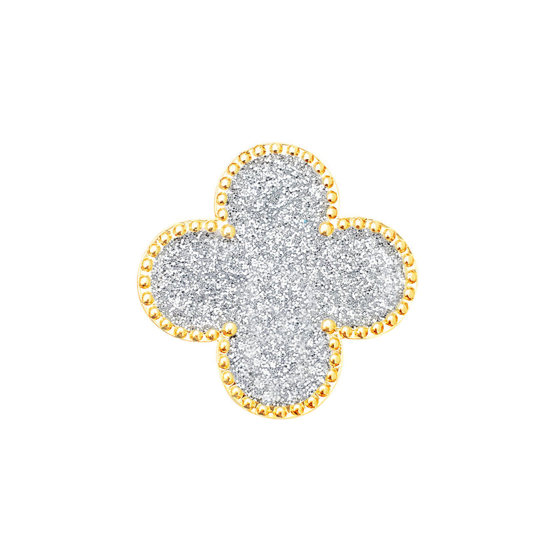 Navika Sparkly Ballmarker and Clip Set-Silver Glitter Flora