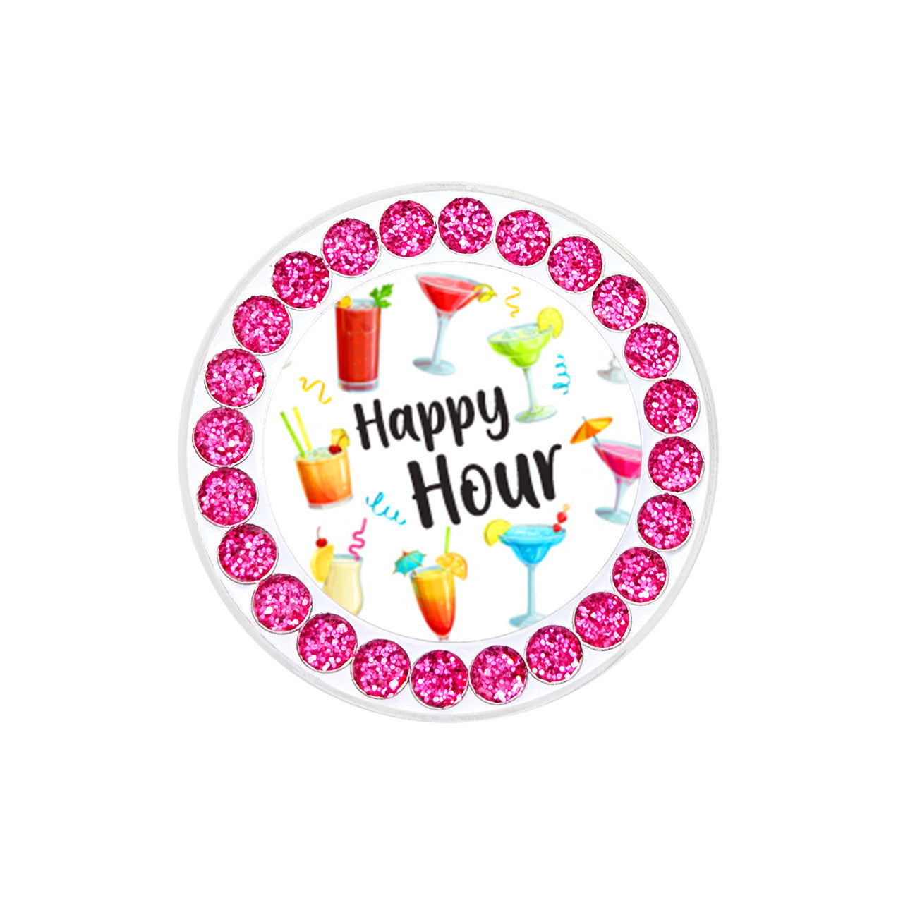 Navika Sparkly Ballmarker and Clip Set-Happy Hour Pink