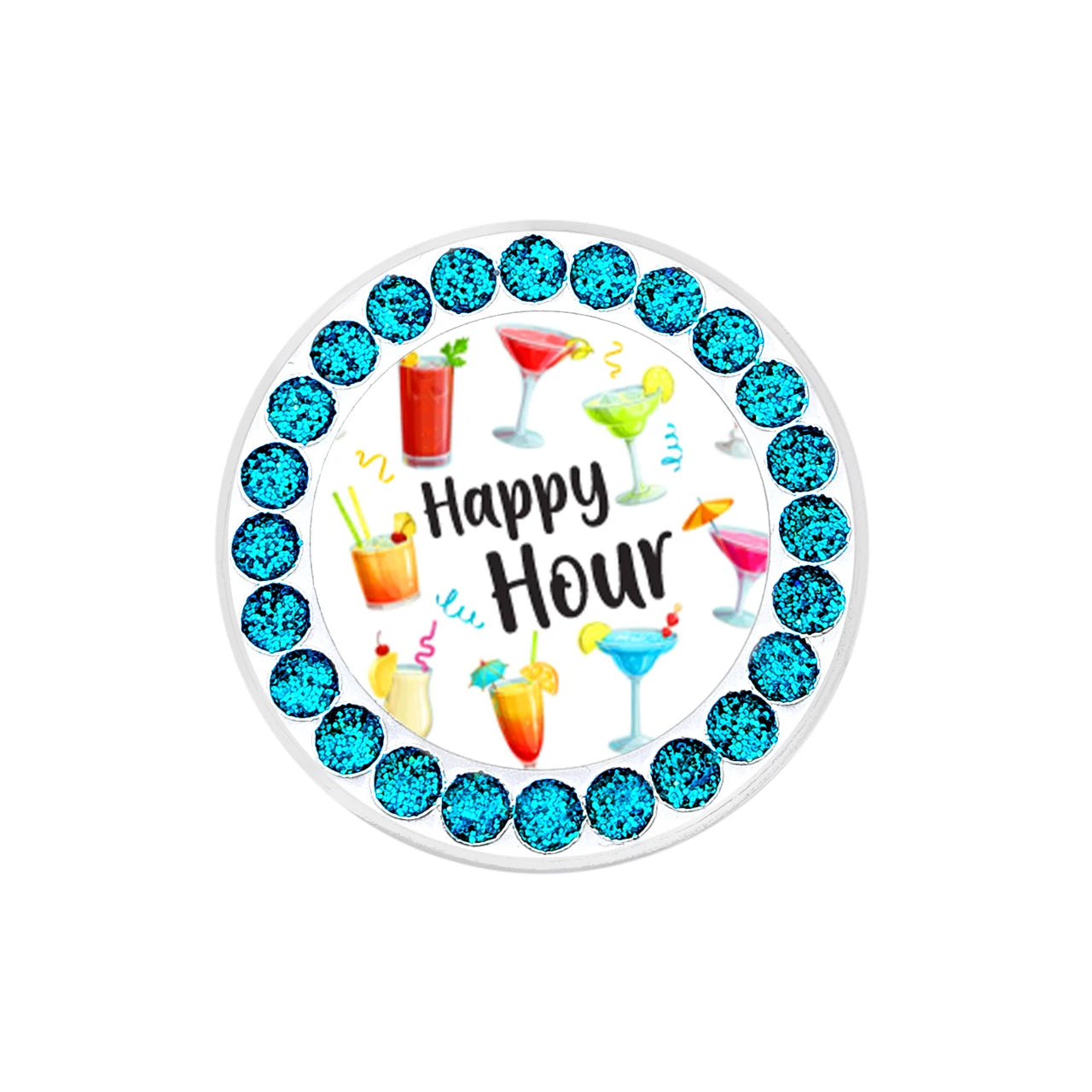 Navika Sparkly Ballmarker and Clip Set-Happy Hour Teal