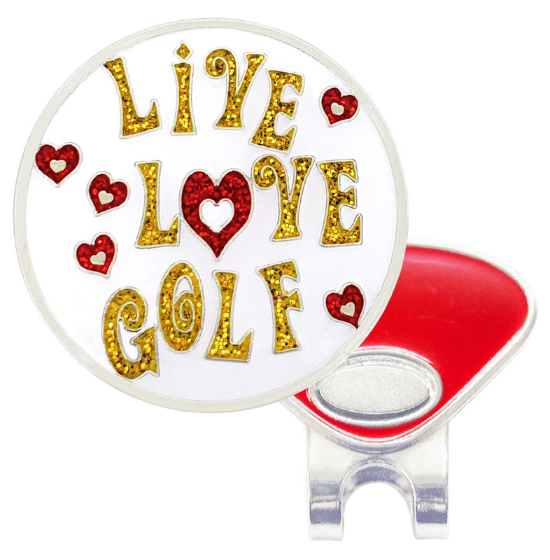 Navika Sparkly Ballmarker and Clip Set-Live Love Golf
