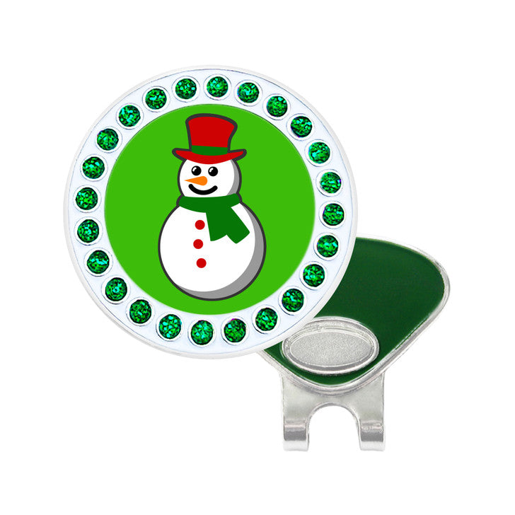 Navika Snowman Sparkly Ballmarker and clip set