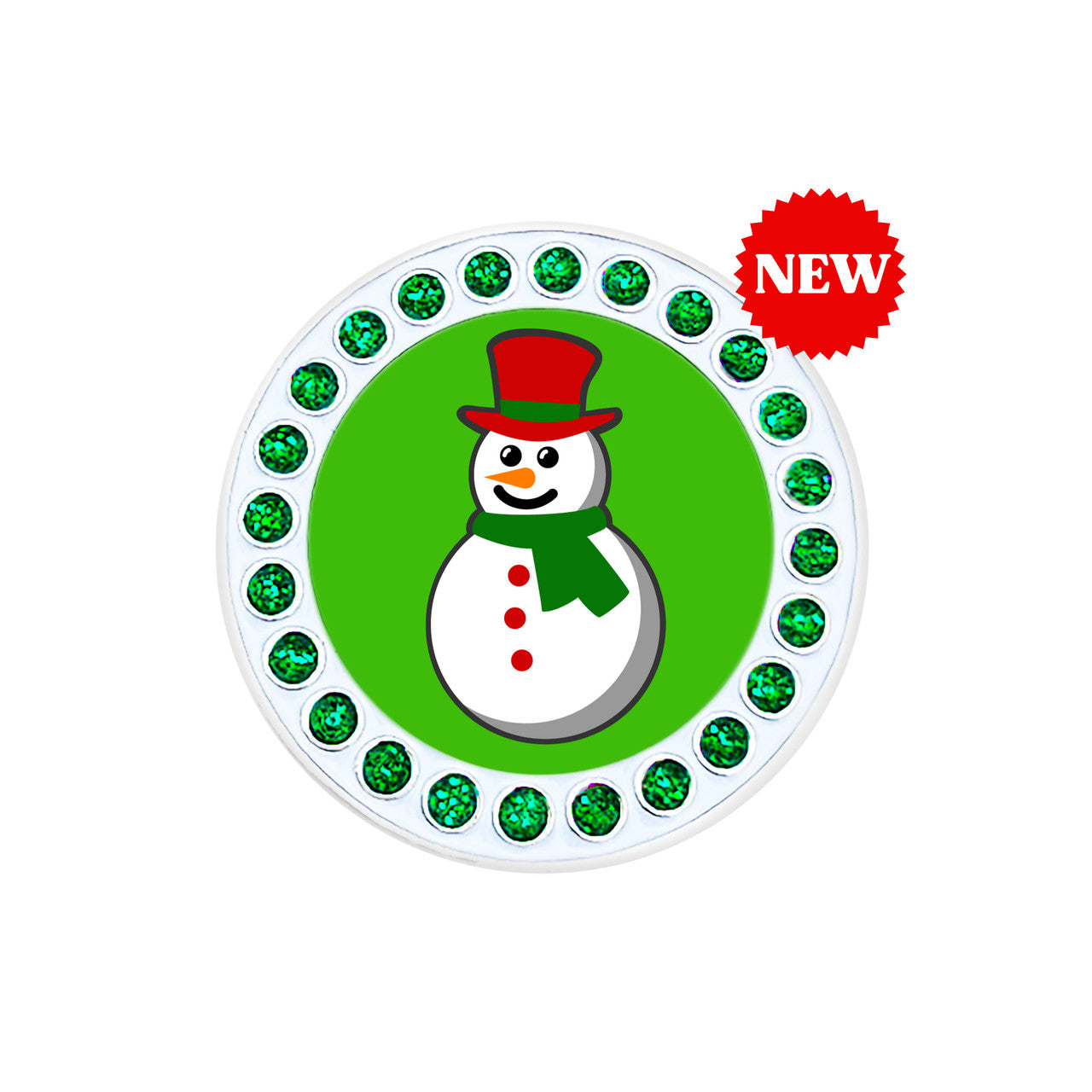 Navika Snowman Sparkly Ballmarker and clip set