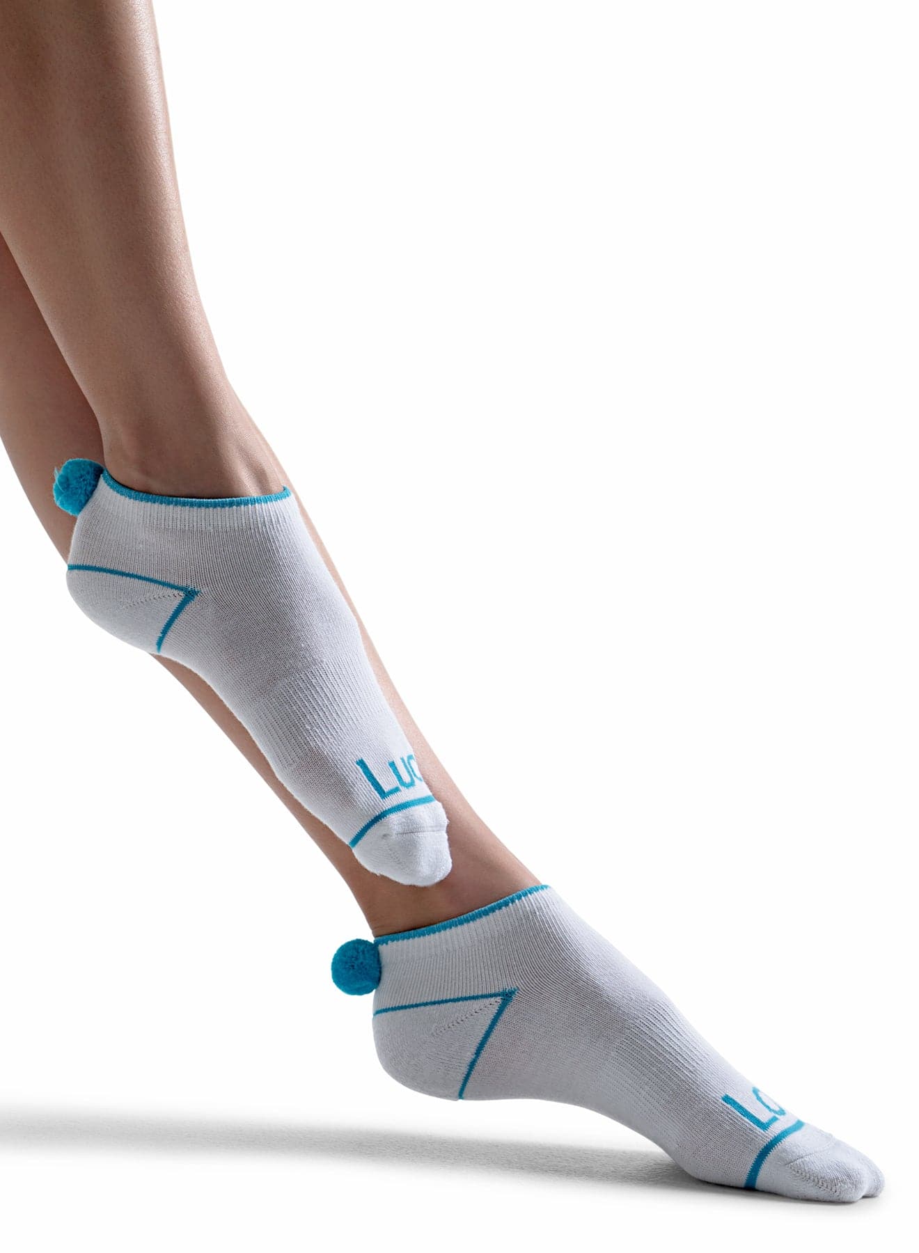 Lucky in Love Pom Pom Socks-3 pack-Pink, Yellow, Turquoise