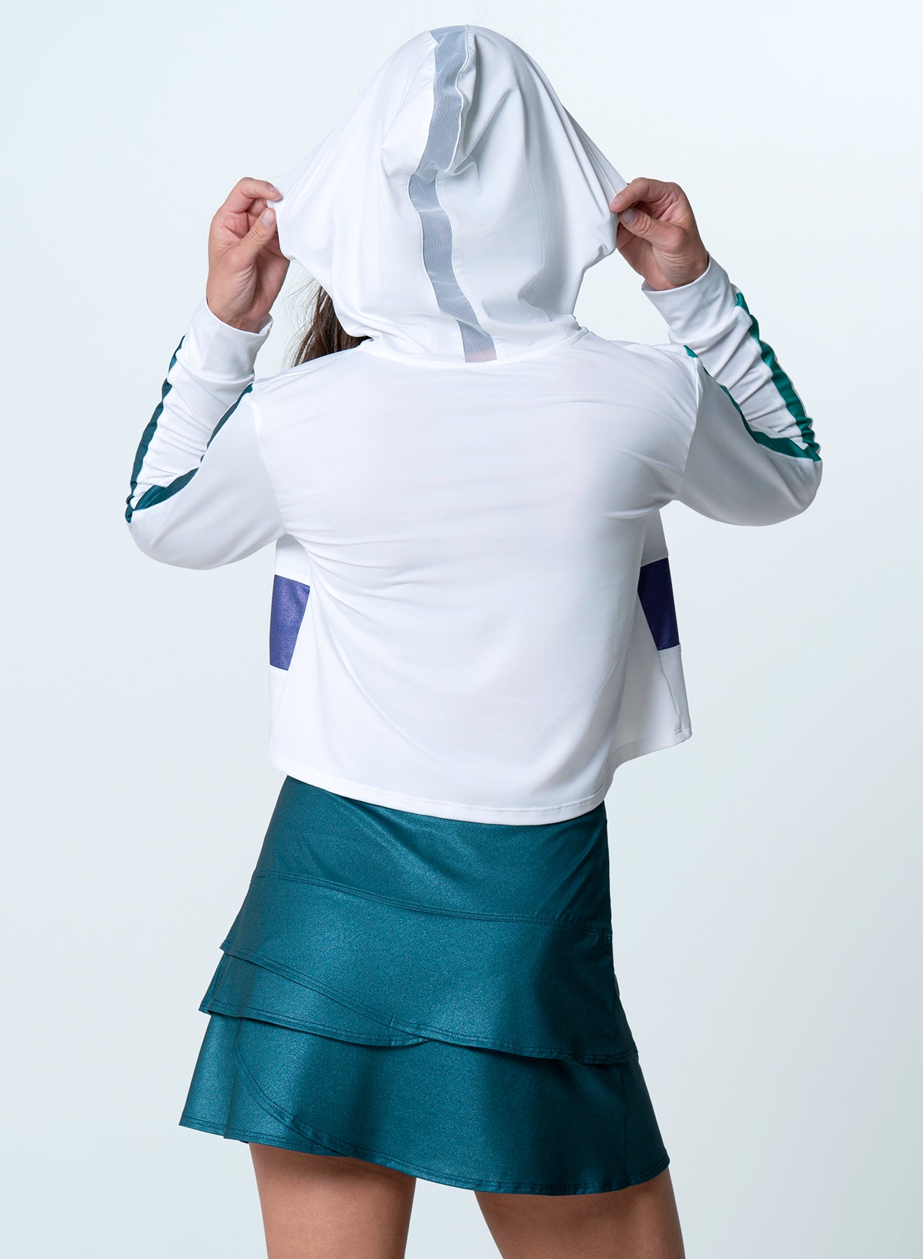 Lucky in Love Shimmer Performance Long Sleeve Hoodie-White/Midnight/Crsma