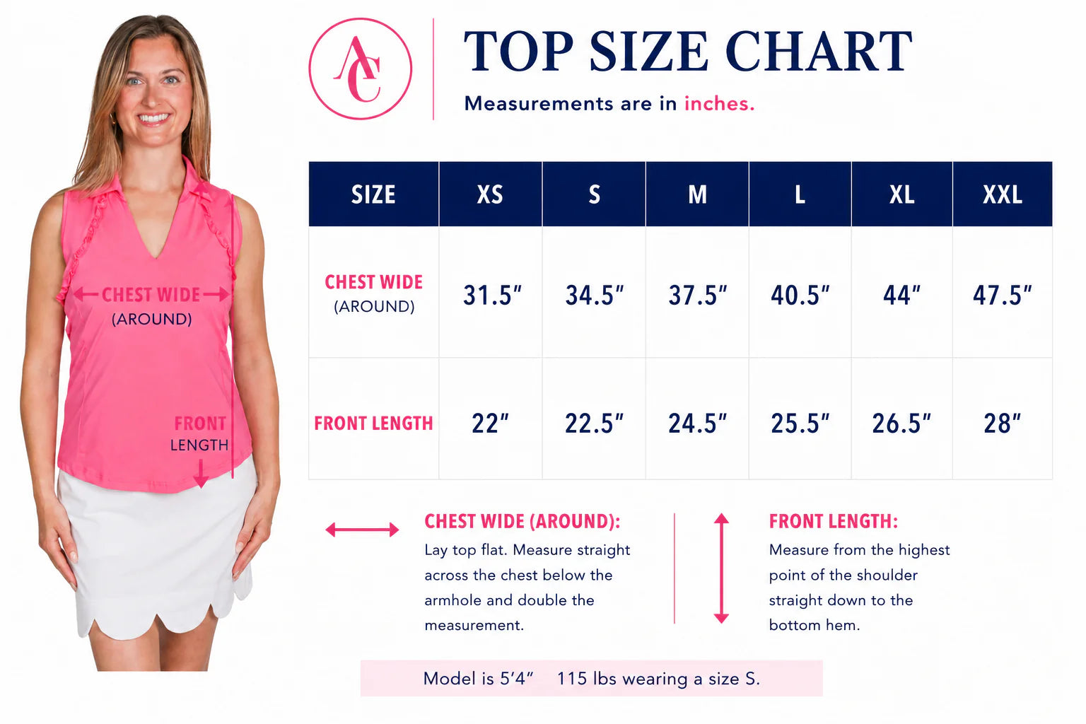 Ana Clare Katie Sport Sleeveless Solid Polo- White or Black