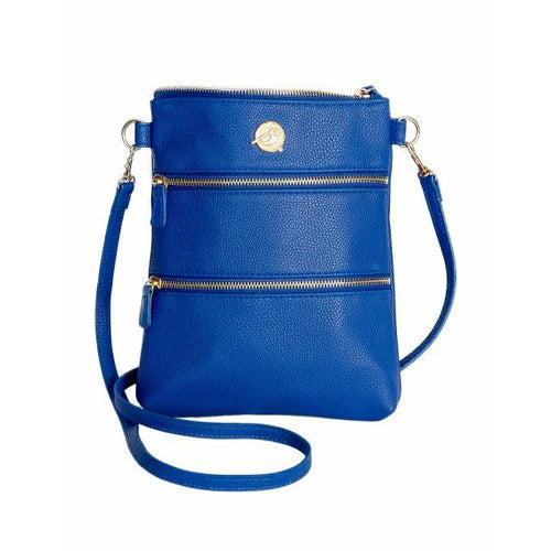 Golf Gear Three  Zip Crossbody Bag-Black or Royal Blue
