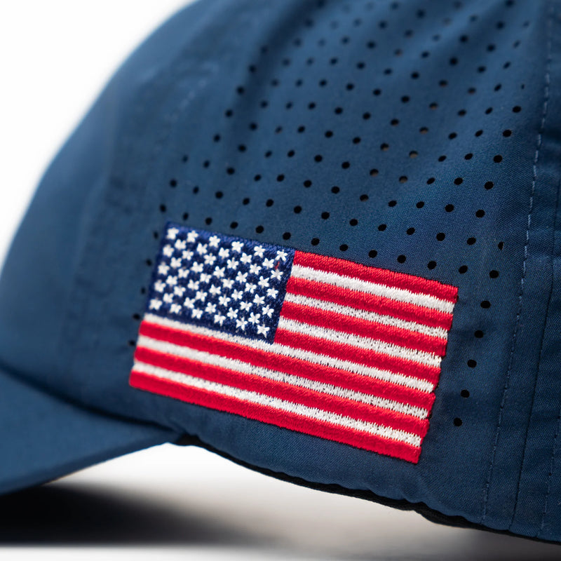 VimHue Women's Lightweight Fit Caps with Pony Opening-Sun Goddess Style-Navy USA Flag