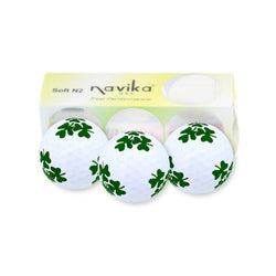 Navika Shamrock Printed White Golf Balls-3 pack