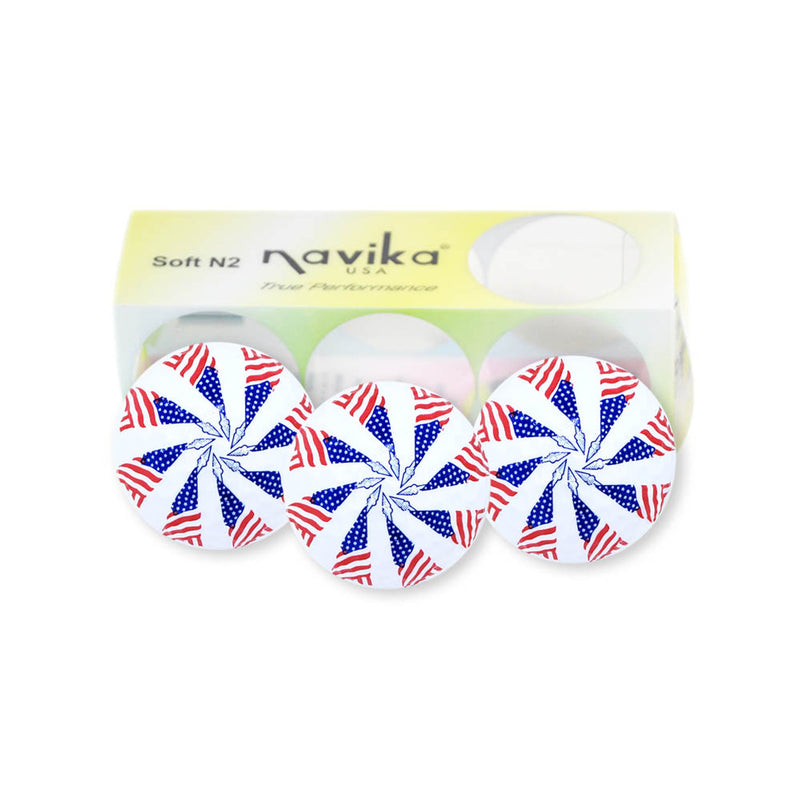 Navika Assorted Stars and Stripes Printed Golf Balls-3 pack
