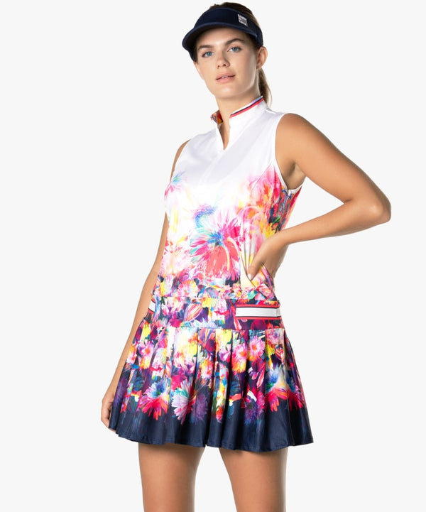 Lucky In Love Print Golf Dress- Tropical Punch