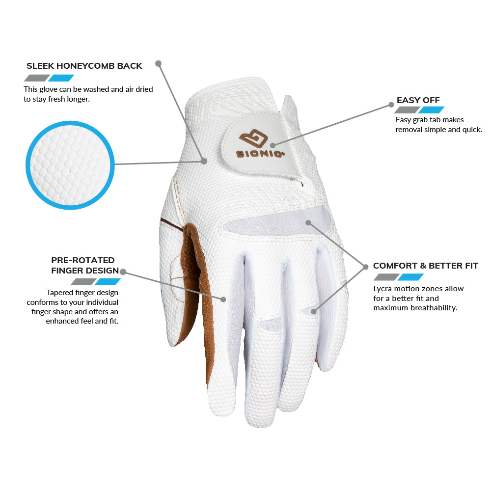 Bionic RelaxGrip™ Caramel Palm Golf Glove for Women