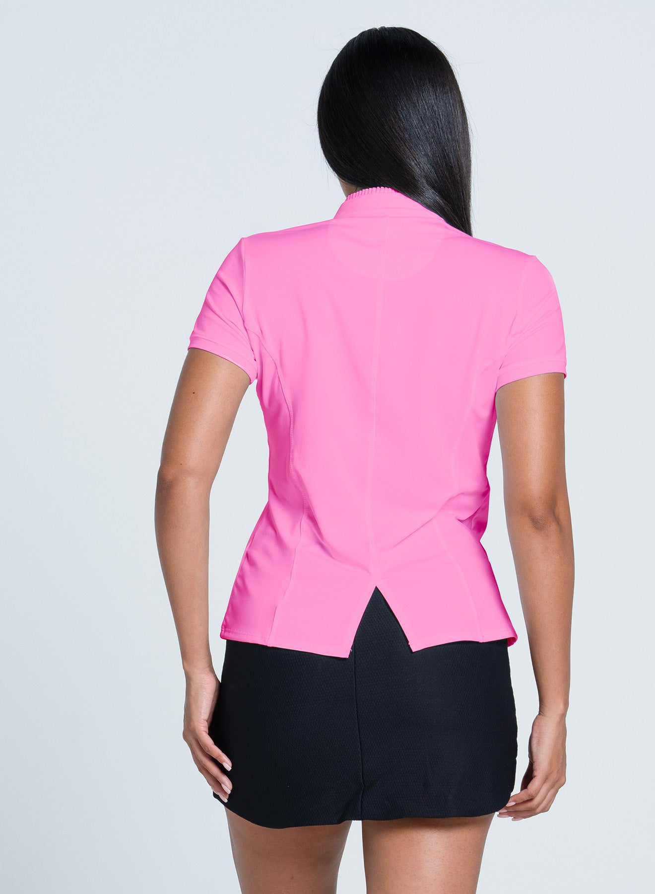 Lucky in Love Pleated Placket Short Sleeve Shirt-Taffy Pink