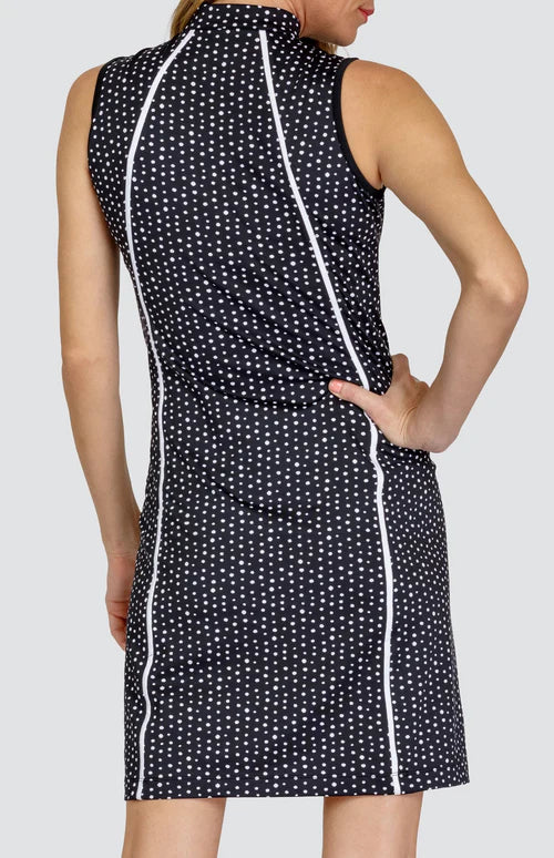 Tail Activewear Women's Mika Dress-Black and White Dots