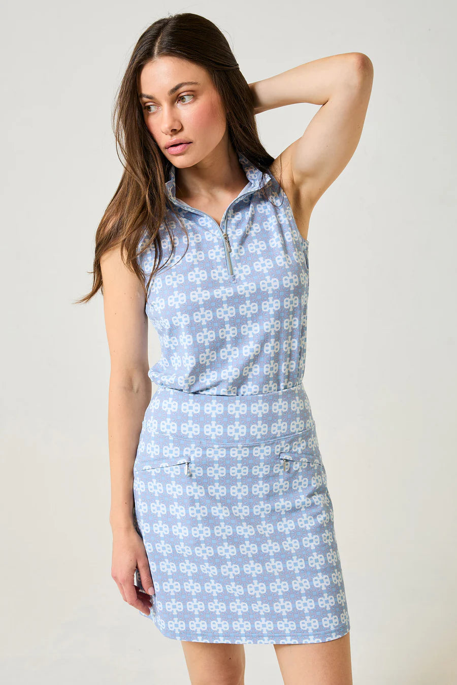 GG Blue Crystal Blue 17.5" Harlow Pull On Skort-Frozen Links