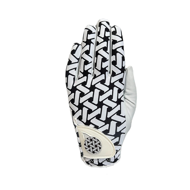 Golf Glove Printed Lycra and Leather palm with Matching Ballmarker-Checks Print