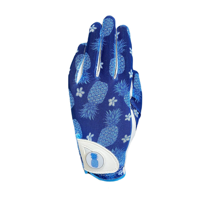 Golf Glove Printed Mesh and Leather palm with Matching Ballmarker-Pineapple Print